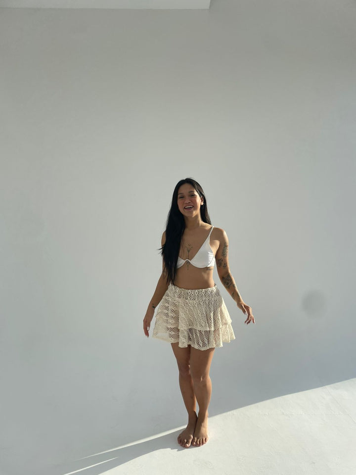 Desert Dunes Ruffle Crochet Skirt