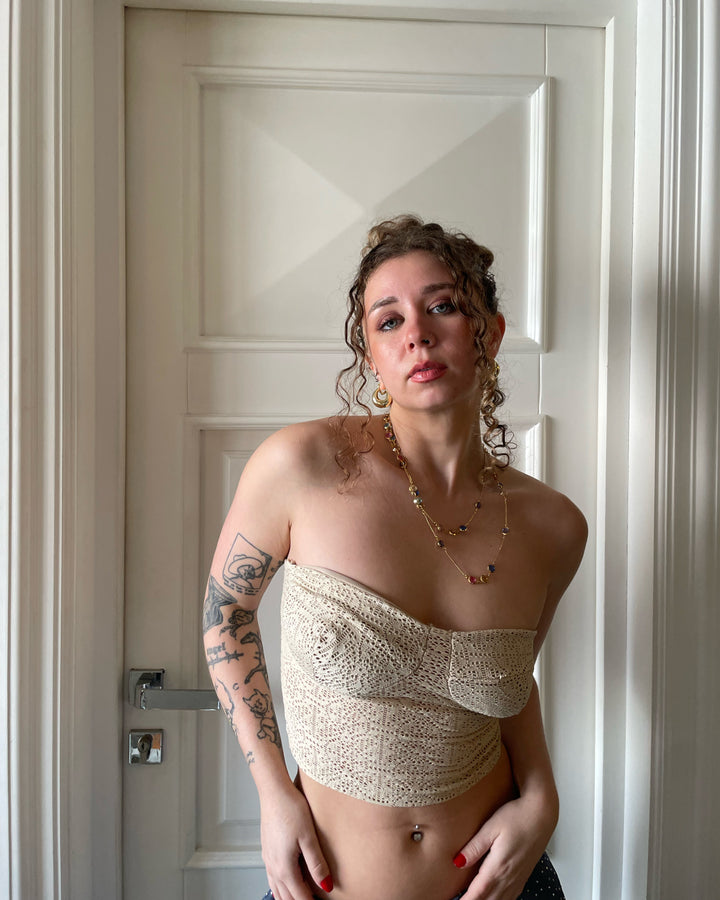 Strapless Crochet Top