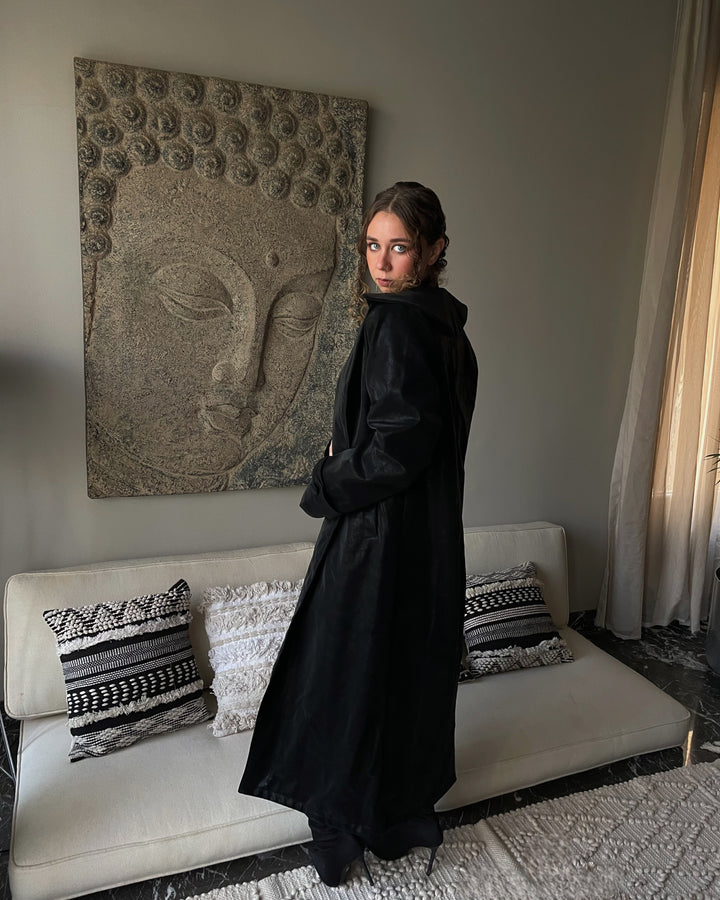 Textured Leather Coat