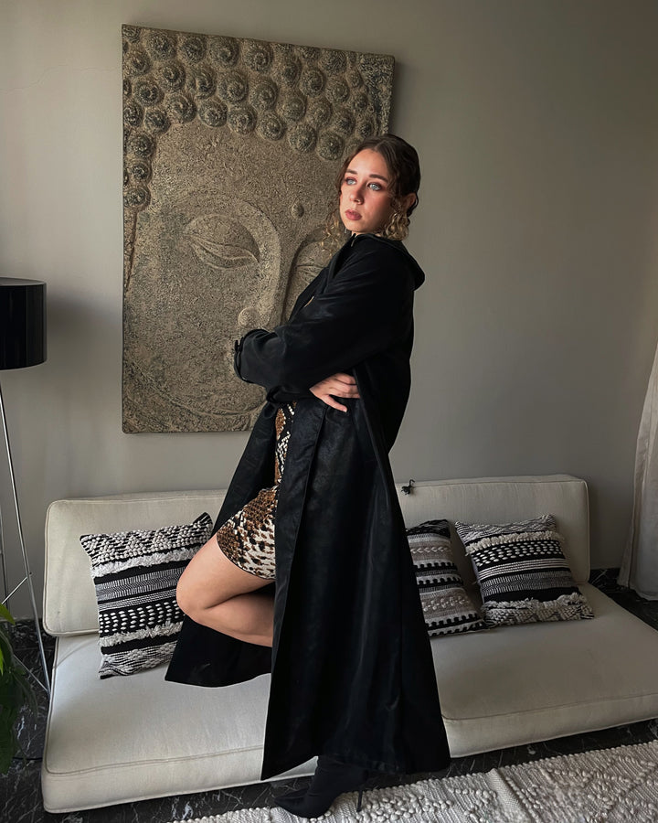 Textured Leather Coat