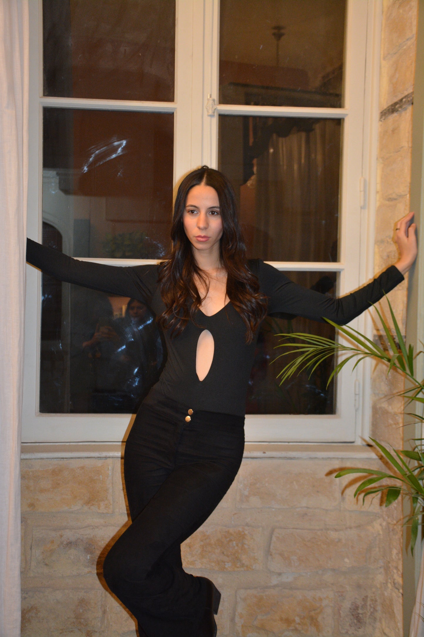 Flared Suede Pants