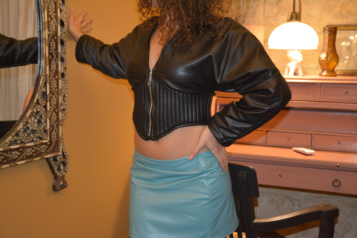 Corset Leather Jacket