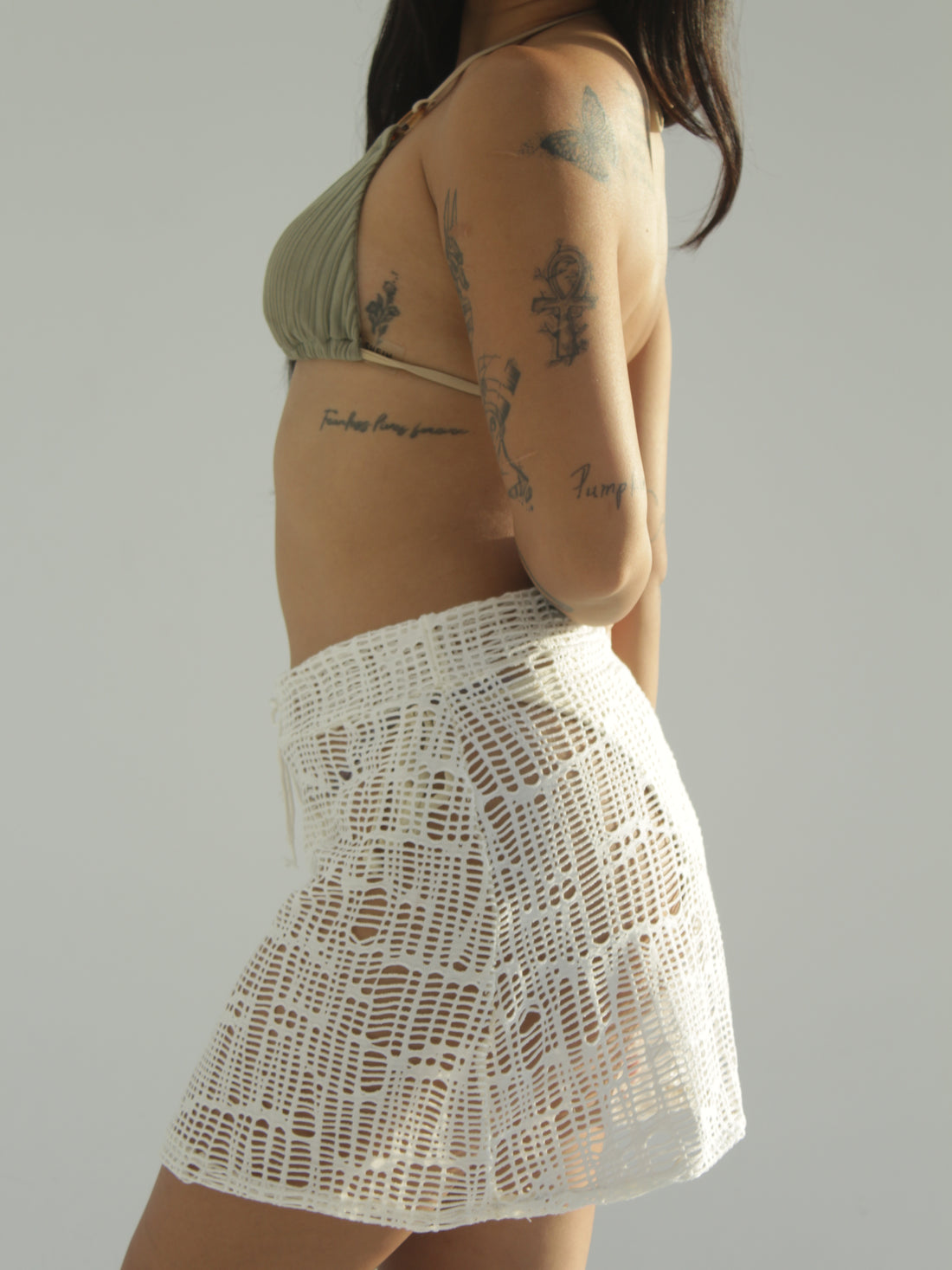 Coastal Rhythm A-Line Crochet Skirt