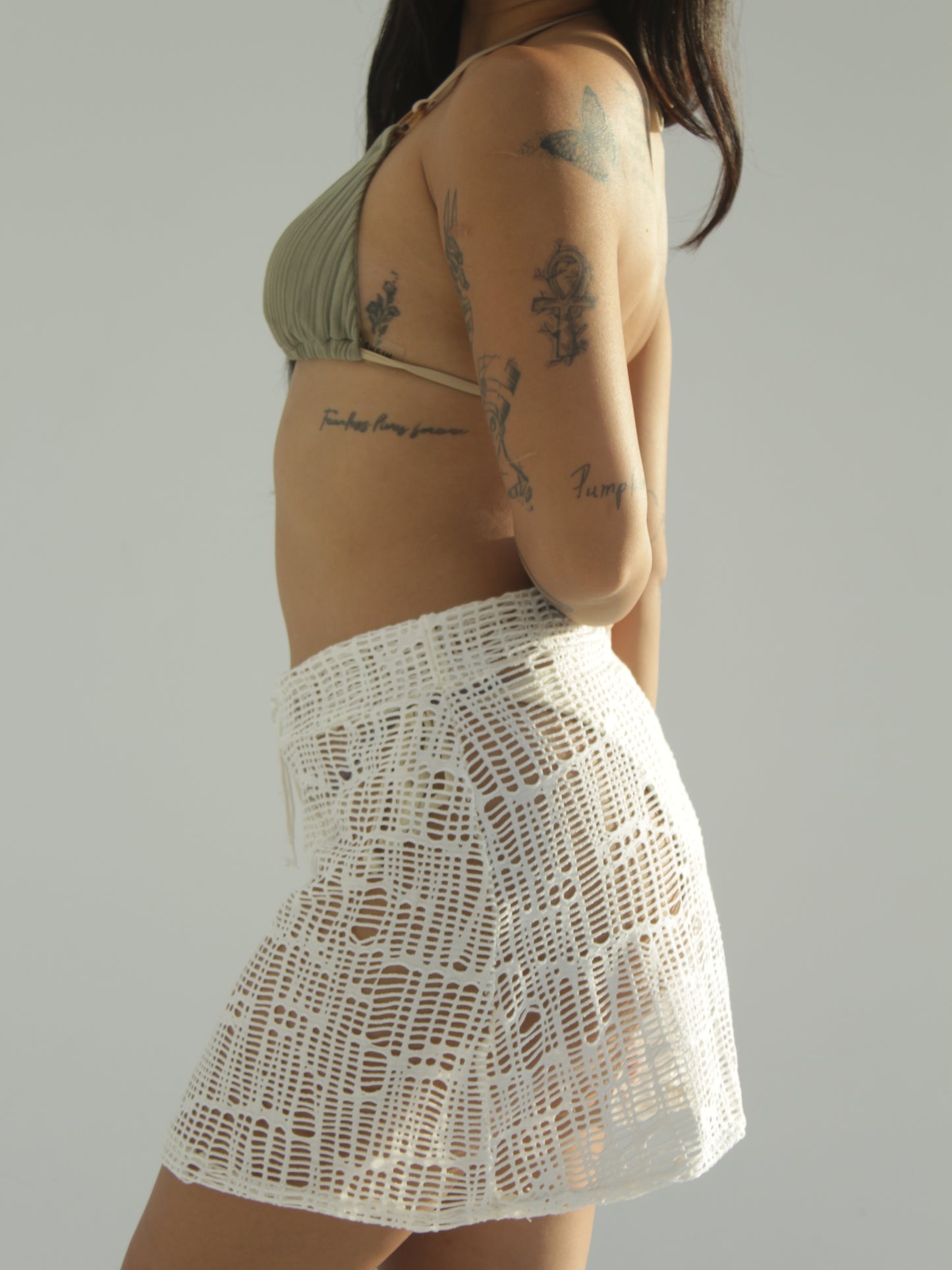 Coastal Rhythm A-Line Crochet Skirt