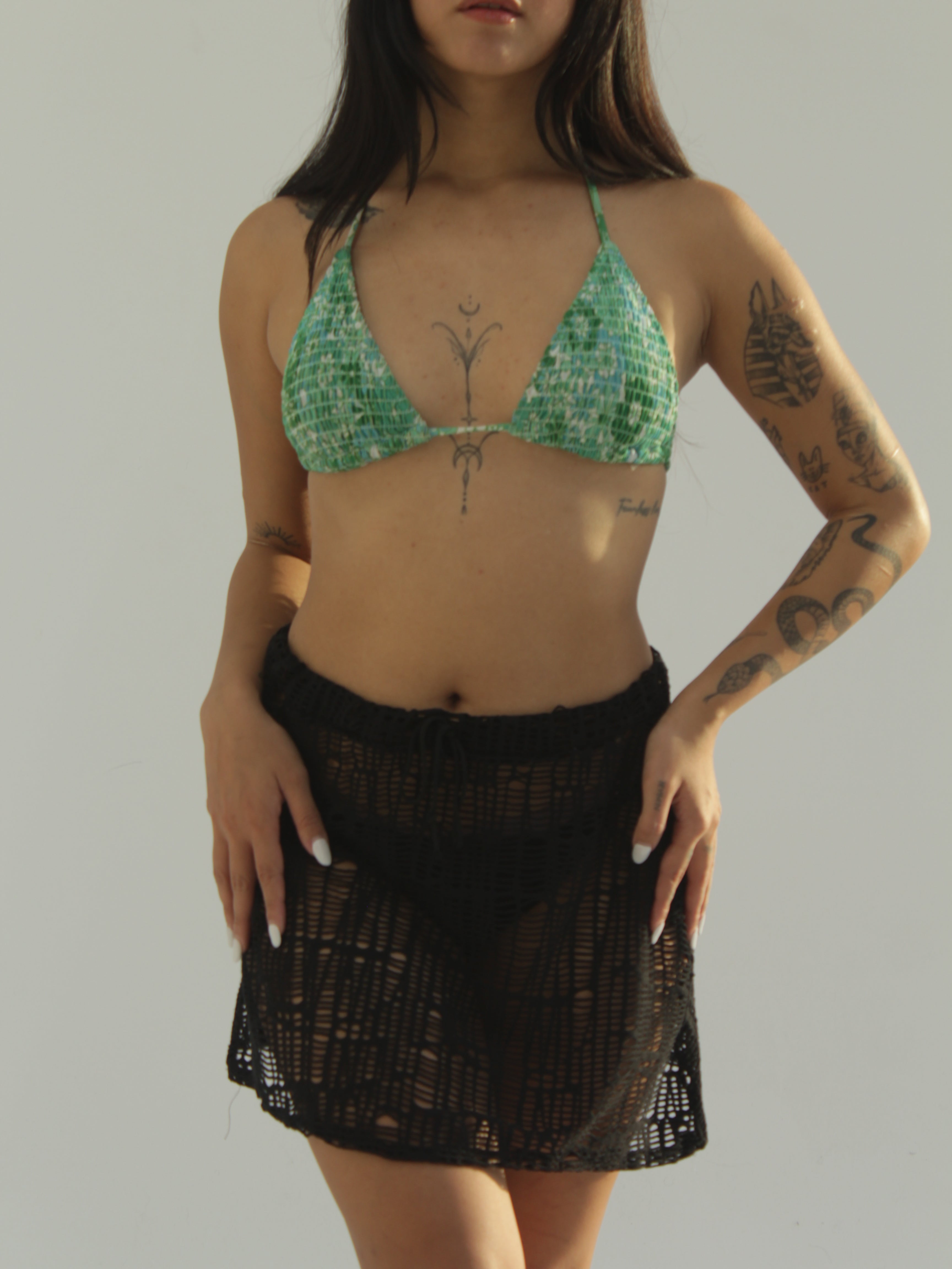 Coastal Rhythm A-Line Crochet Skirt