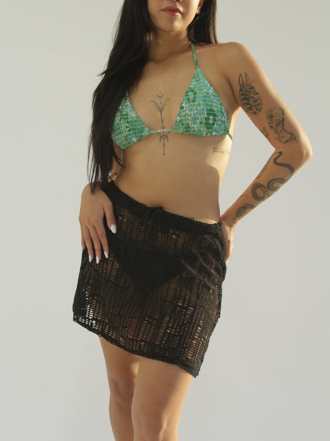 Coastal Rhythm A-Line Crochet Skirt