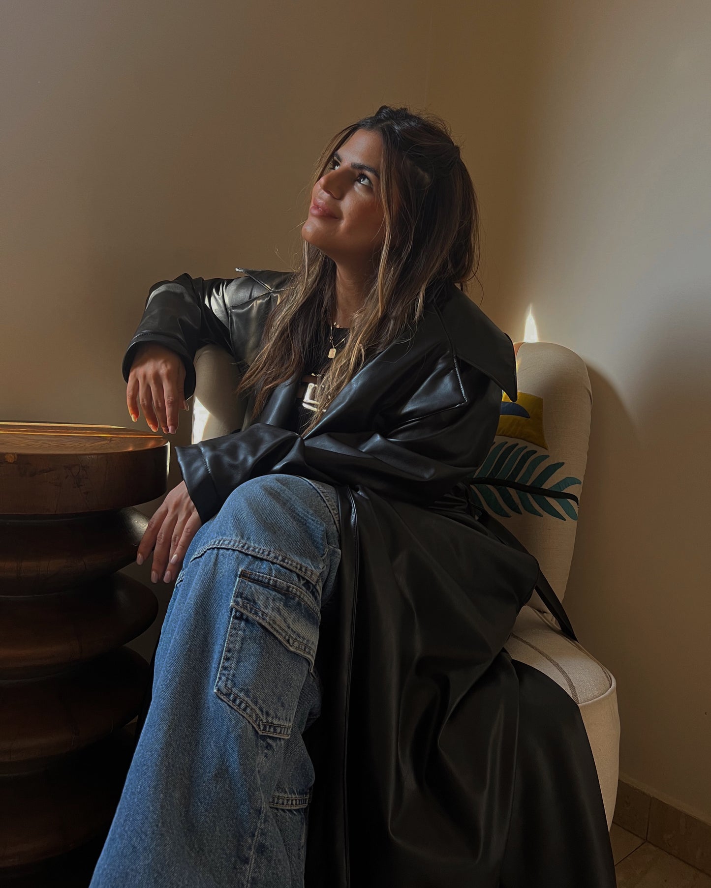 Belted Leather Coat