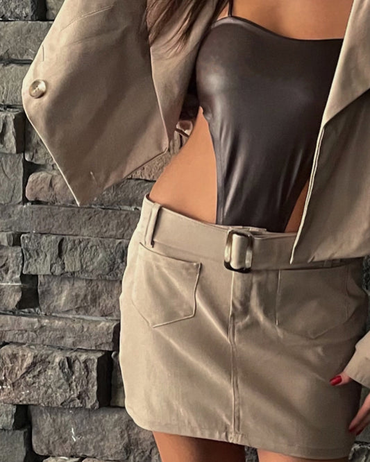 Mini Belted Skirt