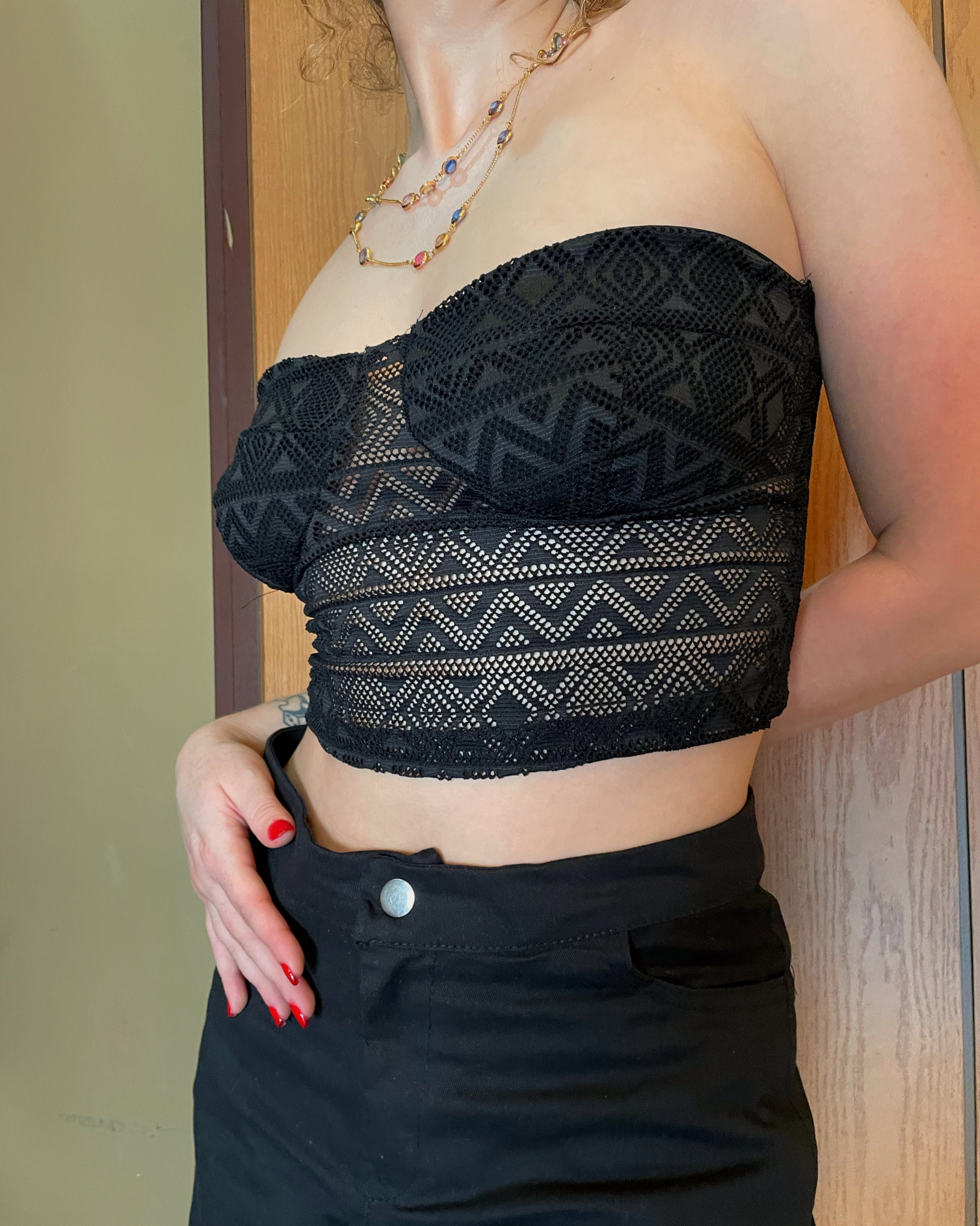Strapless Crochet Top