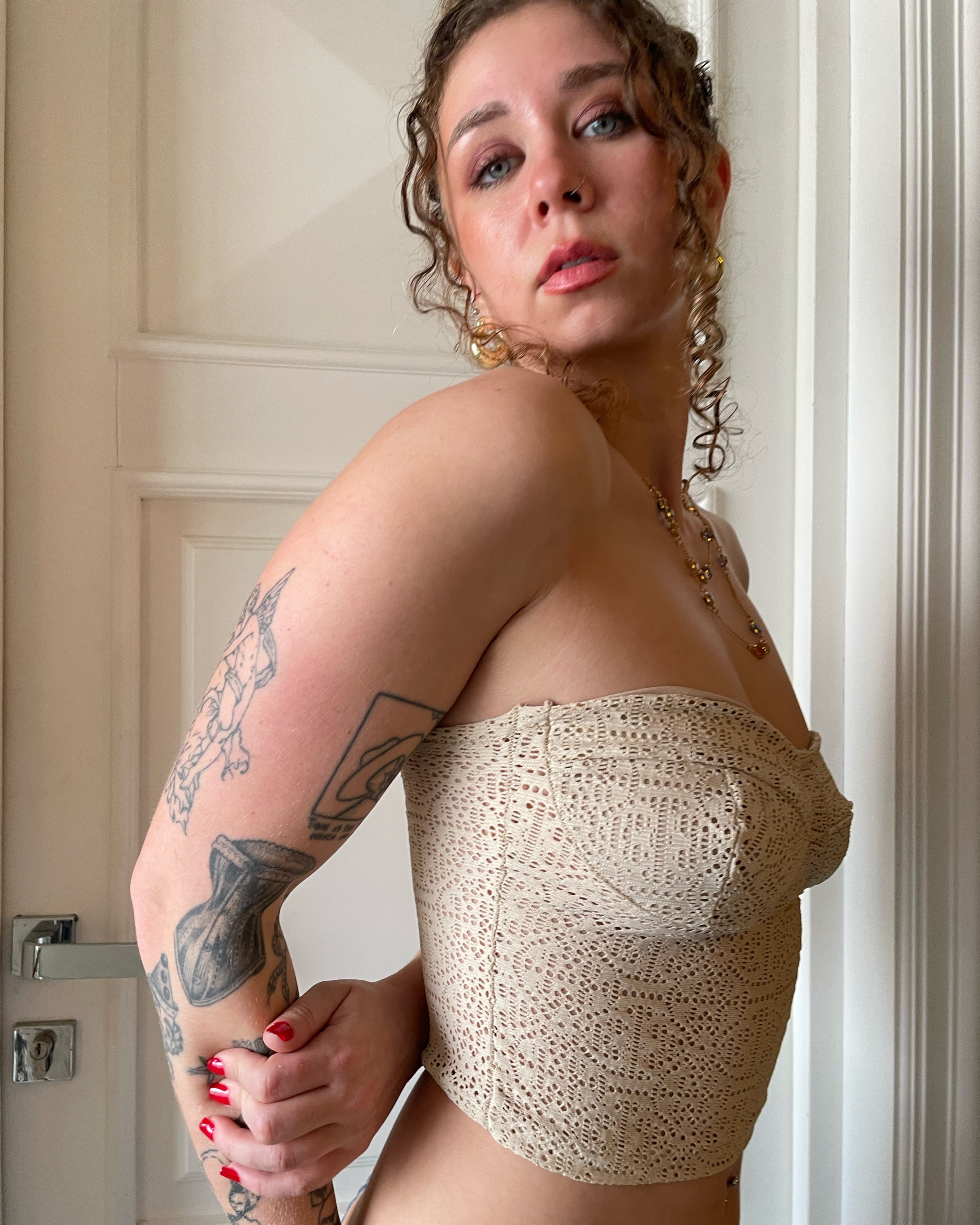 Strapless Crochet Top