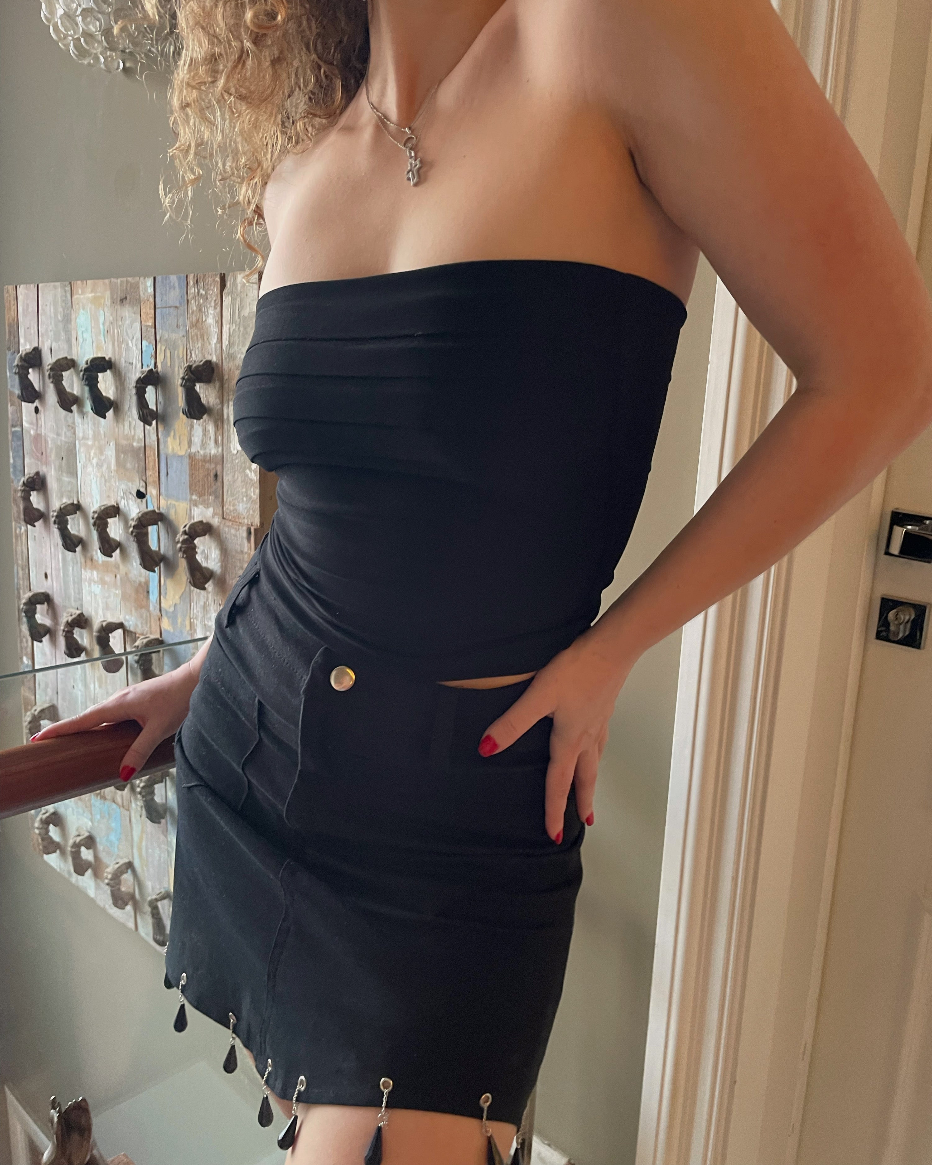 Crystal-Dangling Skirt