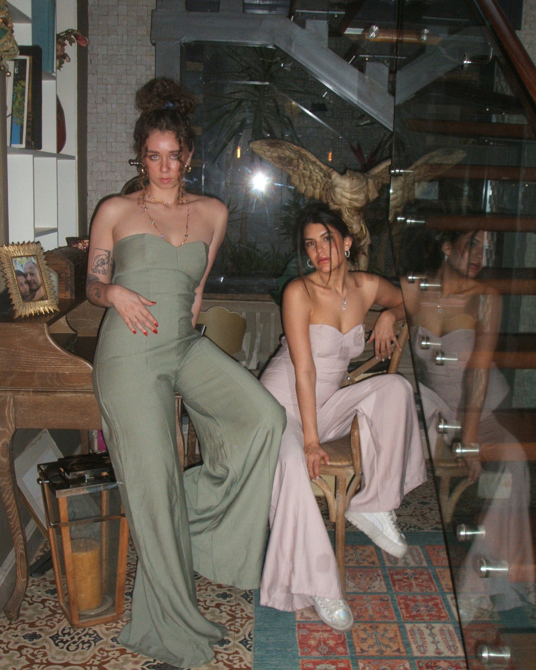 Strapless Heart-Shaped Jumpsuit in Dusty Pink