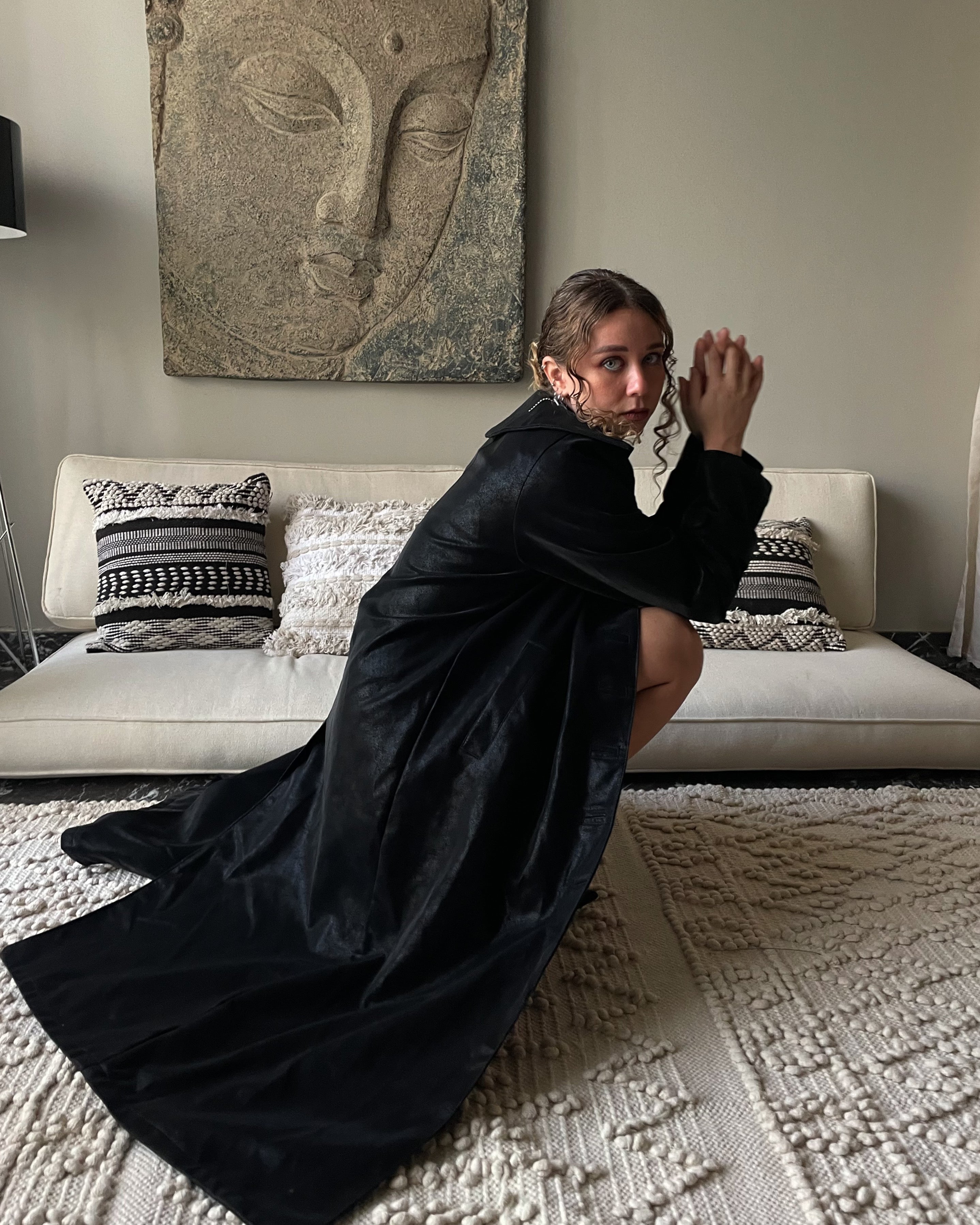 Textured Leather Coat